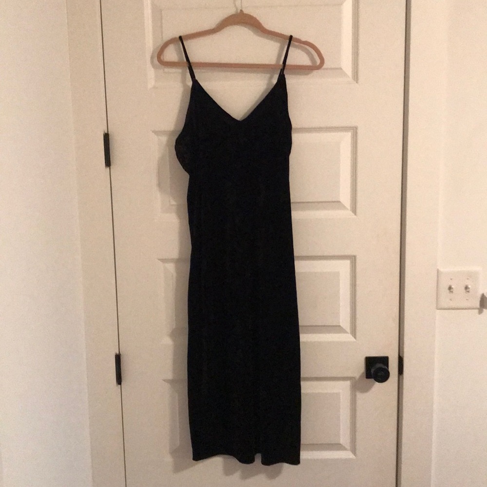 Suede stretchy black dress